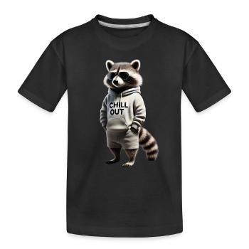 Drôle raton laveur Chill Out Amoureux des animaux Chill - T-shirt bio Premium Enfant - noir - Devant