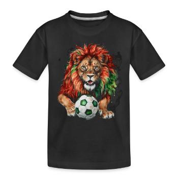 Lion Football Coloré Portugal Animal Design Print - T-shirt bio Premium Enfant - noir - Devant