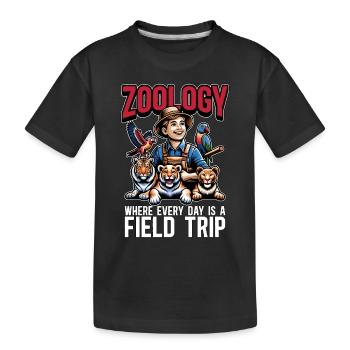 Zoologie où chaque jour est une excursion de biologiste - T-shirt bio Premium Enfant - noir - Devant