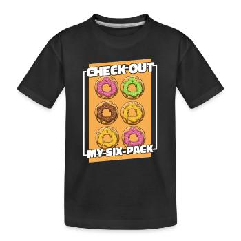Découvrez mon amateur de six beignets glacés - T-shirt bio Premium Enfant - noir - Devant
