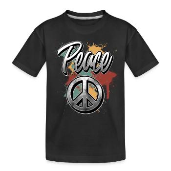 Peace - Kids' Premium Organic T-Shirt - black - Front