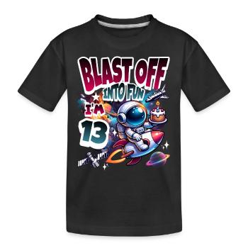 Astronaute 13e anniversaire Espace - T-shirt bio Premium Enfant - noir - Devant