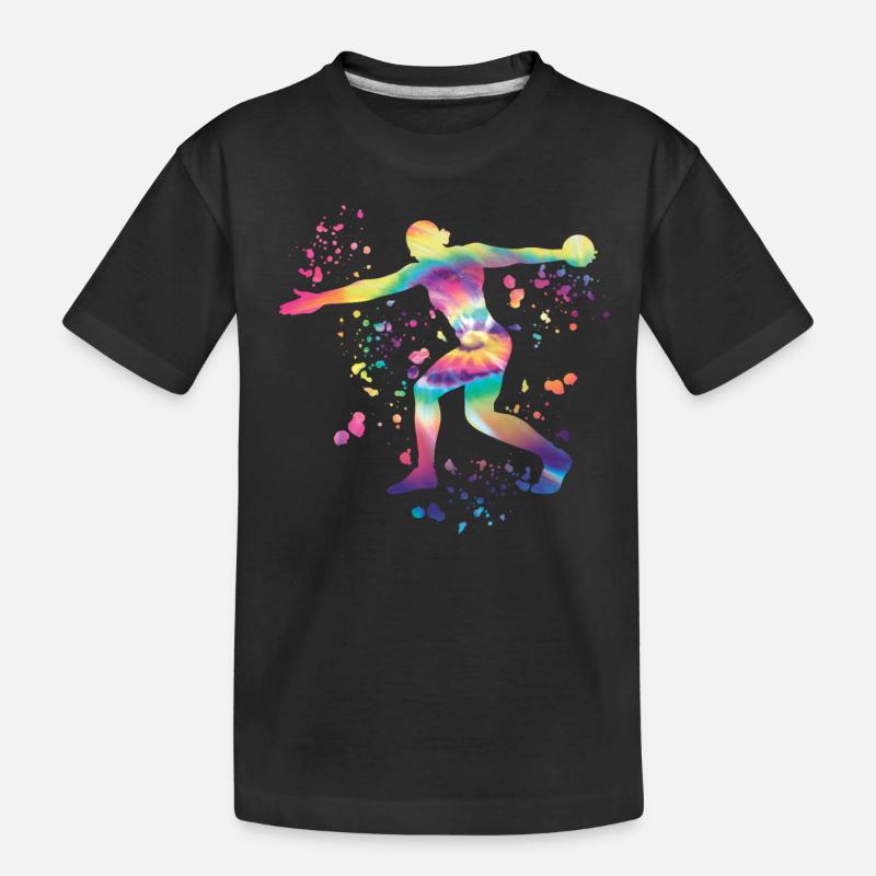 Diskuswerfer Colorsplash Diskuswurf - Kinder Premium Bio T-Shirt - Schwarz