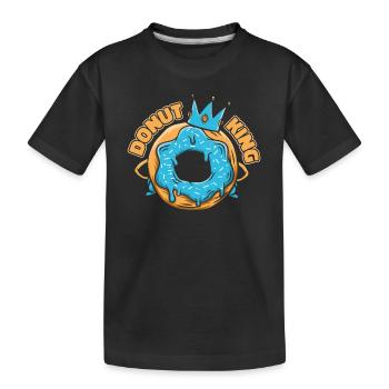 Donut King Donut-Maker Glasierter Liebhaber-Donut - Kinder Premium Bio T-Shirt - Schwarz - Vorne