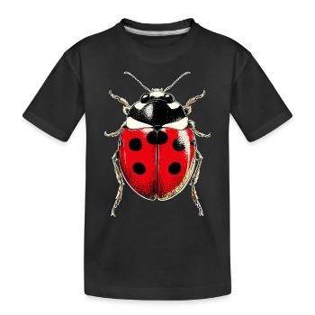 Marienkäfer Ladybug Insekten Bunt Süße Marienkäfer - Kinder Premium Bio T-Shirt - Schwarz - Vorne