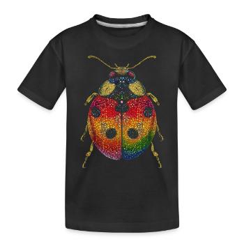Marienkäfer Ladybug Insekten Bunt Süße Marienkäfer - Kinder Premium Bio T-Shirt - Schwarz - Vorne