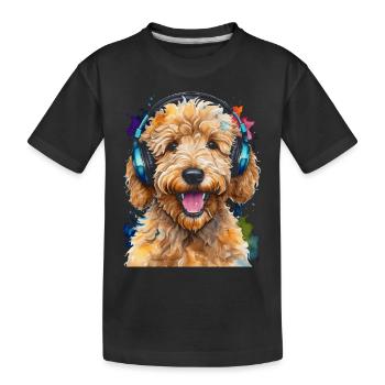 Goldendoodle Casque Chien Animal Design Imprimer - T-shirt bio Premium Enfant - noir - Devant