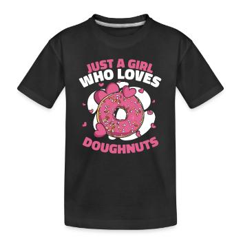 Fille qui aime les beignets Fabricant de beignets glacé - T-shirt bio Premium Enfant - noir - Devant