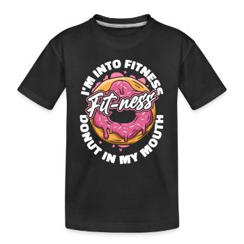 Je suis dans le beignet de fitness Fabricant de beignets glacé Lover Donut - T-shirt bio Premium Enfant - noir - Devant
