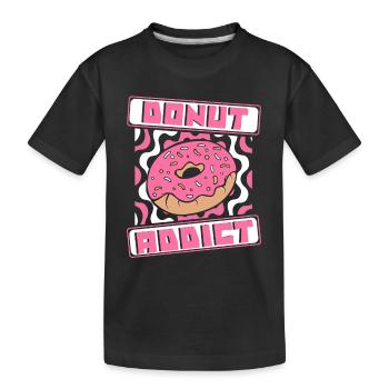 Donut Addict Doughnut Maker Beignet Glacé Lover - T-shirt bio Premium Enfant - noir - Devant