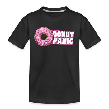 Donut Panic Donut glasierter Maker Liebhaber Donut - Kinder Premium Bio T-Shirt - Schwarz - Vorne