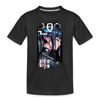 Frau Ninja Geometrische Ninja Spiele - Kinder Premium Bio T-Shirt - Schwarz - Vorne