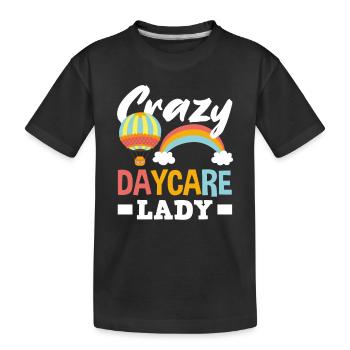 Folle dame de garderie - T-shirt bio Premium Enfant - noir - Devant