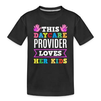 This day caregiver loves your children - Kids' Premium Organic T-Shirt - black - Front