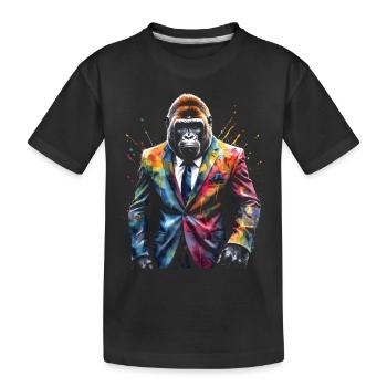 Costume de gorille singe Imprimé de conception d’animaux colorés - T-shirt bio Premium Enfant - noir - Devant