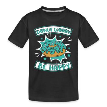 Donut-Sorge Sei glücklich Donut-Maker Glasierter Liebhaber - Kinder Premium Bio T-Shirt - Schwarz - Vorne
