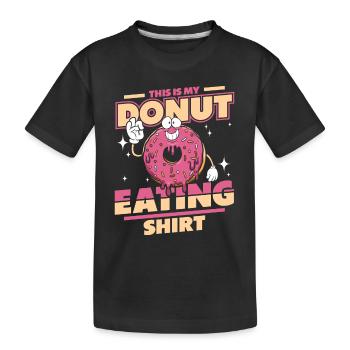Das ist meine Donut-essende Kleidung Donut-glasiert - Kinder Premium Bio T-Shirt - Schwarz - Vorne