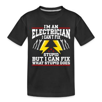 Électricien - T-shirt bio Premium Enfant - noir - Devant