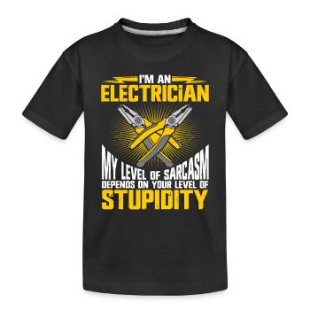 Électricien - T-shirt bio Premium Enfant - noir - Devant