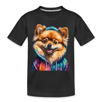 Loulou de Poméranie Sweat à capuche de Poméranie Imprimé chien - T-shirt bio Premium Enfant - noir - Devant