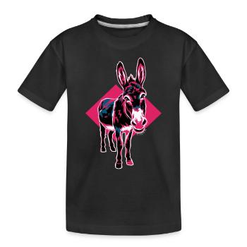 Géométrique Ferme Animal Oeuvre Âne - T-shirt bio Premium Enfant - noir - Devant