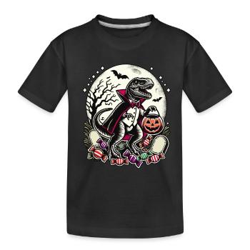 Drôle T-Rex vampire menteur bonbons - T-shirt bio Premium Enfant - noir - Devant