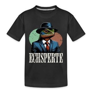 Echsperte Experte - Kinder Premium Bio T-Shirt - Schwarz - Vorne