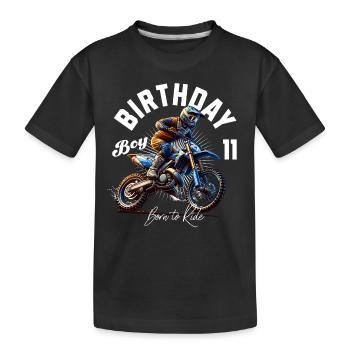 Motocross 11. Geburtstag - Kinder Premium Bio T-Shirt - Schwarz - Vorne