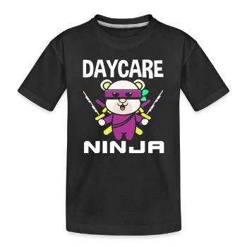 Kita Ninja Bear - Kids' Premium Organic T-Shirt - black - Front