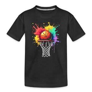 Basket-ball Joueur De Basket-Ball, Splash, Joueur De Basket-ball - T-shirt bio Premium Enfant - noir - Devant