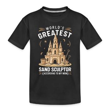 Kreative Sandburgen Kunst am Strand | Skulpturen - Kinder Premium Bio T-Shirt - Schwarz - Vorne