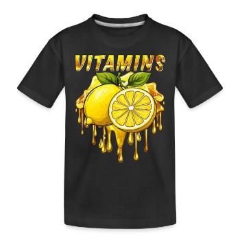 LEMON VITAMINS - Kids' Premium Organic T-Shirt - black - Front