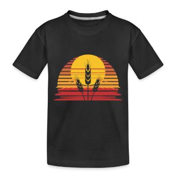 Weizen - Kinder Premium Bio T-Shirt - Schwarz - Vorne