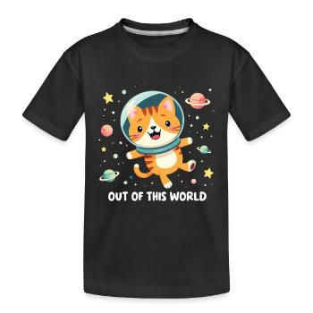 CHAT DE L’ESPACE GALAXY - T-shirt bio Premium Enfant - noir - Devant