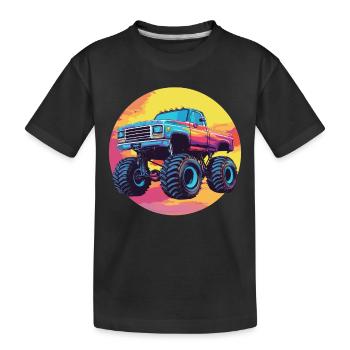Monster Truck - Kinder Premium Bio T-Shirt - Schwarz - Vorne