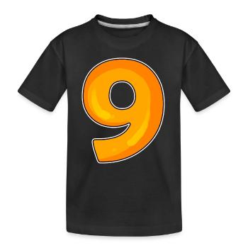 Number 9 - Nine - 9 Motif - Kids' Premium Organic T-Shirt - black - Front