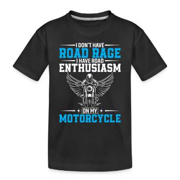 Je n’ai pas de rage au volant, j’ai de l’enthousiasme sur la route - T-shirt bio Premium Enfant - noir - Devant