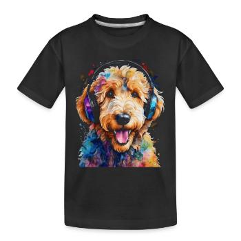 Goldendoodle Casque Chien Animal Design Imprimer - T-shirt bio Premium Enfant - noir - Devant