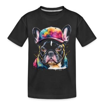 Bouledogue Français Snapback Cap Frenchie Dog - T-shirt bio Premium Enfant - noir - Devant