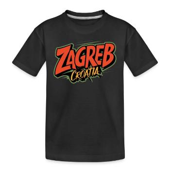 Zagreb, Croatie, Souvenir - T-shirt bio Premium Enfant - noir - Devant