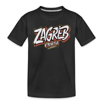 Zagreb, Croatie, Souvenir - T-shirt bio Premium Enfant - noir - Devant