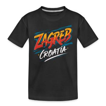 Zagreb, Croatie, Œuvres d’art souvenirs - T-shirt bio Premium Enfant - noir - Devant
