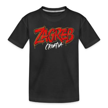 Zagreb, Croatie, Souvenir - T-shirt bio Premium Enfant - noir - Devant