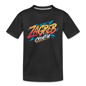 Zagreb, Croatie, Souvenir - T-shirt bio Premium Enfant - noir - Devant