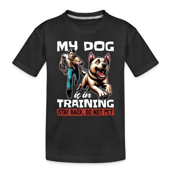 Dresseur de chiens Mon chien est en formation Formation d’agilité - T-shirt bio Premium Enfant - noir - Devant