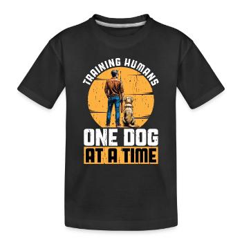 Dresseur de chiens Formation Humains Un chien Amoureux des animaux - T-shirt bio Premium Enfant - noir - Devant
