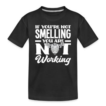 Wenn Du Nicht Riechst Arbeitest Du Nicht - Kinder Premium Bio T-Shirt - Schwarz - Vorne