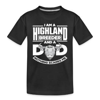 Ich Bin Highland Züchter Und Papa - Kinder Premium Bio T-Shirt - Schwarz - Vorne