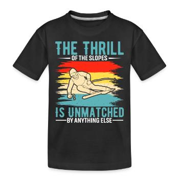 Der Nervenkitzel der Piste ist unübertroffen - Kinder Premium Bio T-Shirt - Schwarz - Vorne