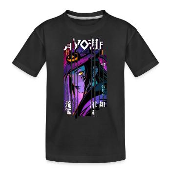 Halloween - Hexe Geometrischer Effekt Mauve - Kinder Premium Bio T-Shirt - Schwarz - Vorne